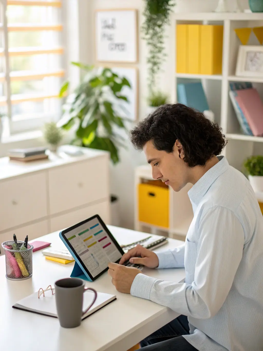 A concierge handling various administrative tasks for a busy executive, demonstrating Platinum Dynamics' comprehensive support services.