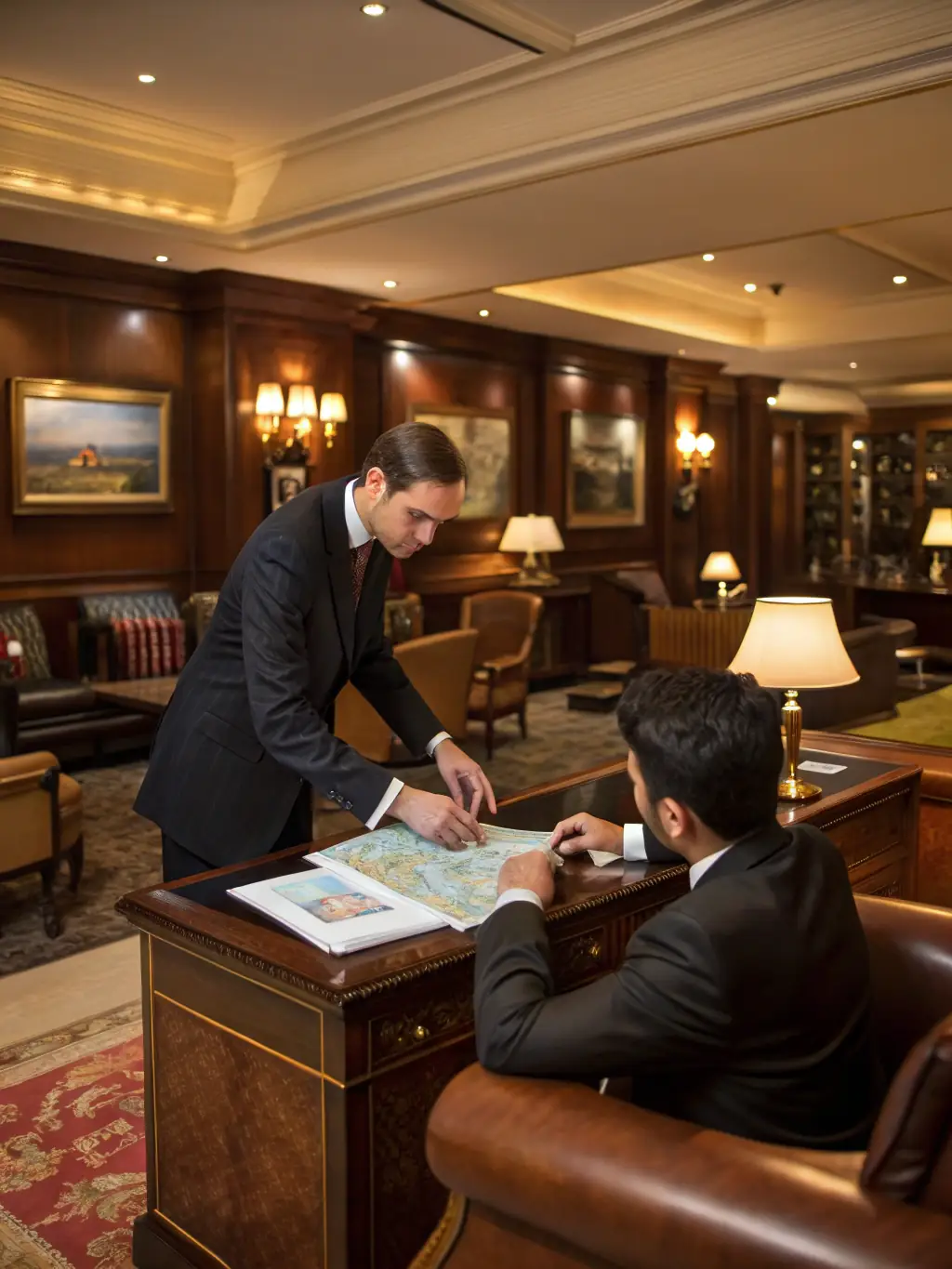 A concierge arranging tickets for a sold-out event, highlighting Platinum Dynamics' ability to secure access to exclusive experiences.